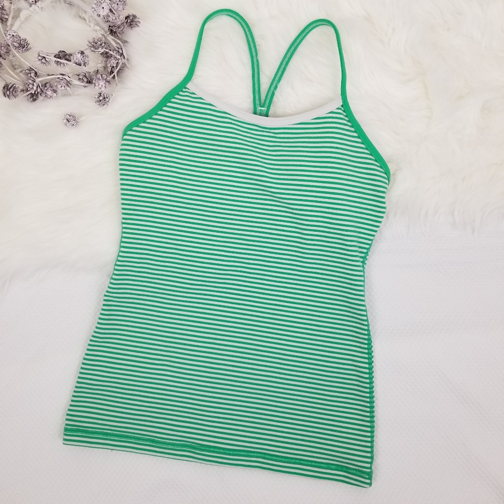 Lululemon | Power Y Tank | Green/white | 4